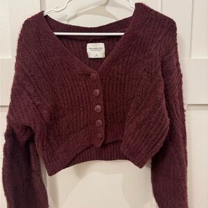 Burgundy Cropped Sweater
